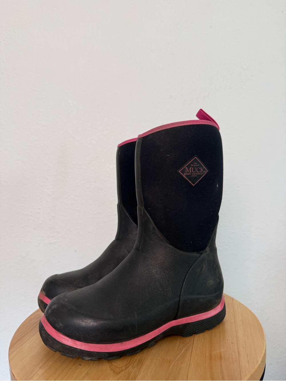 The Original Muck Boot Co. Kids' Black and Pink Waterproof Boots Element Rubber